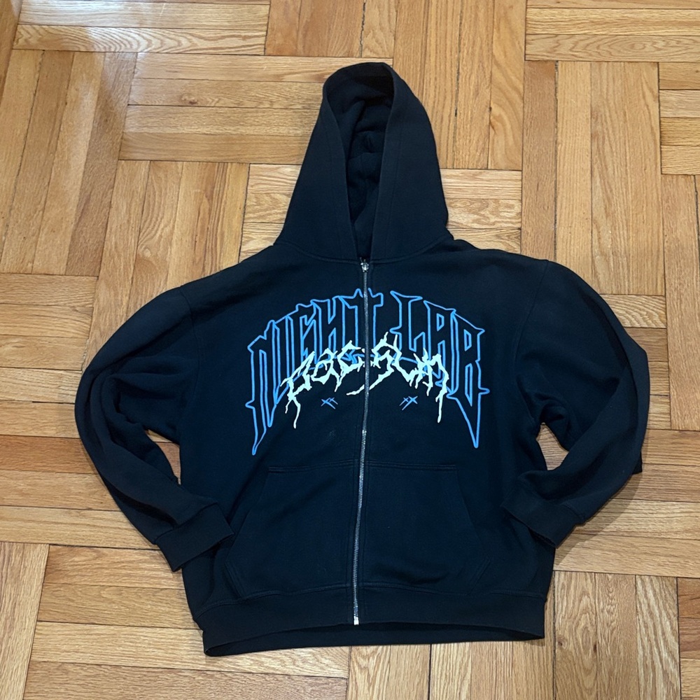 PacSun Black Hoodie with Blue Graphic